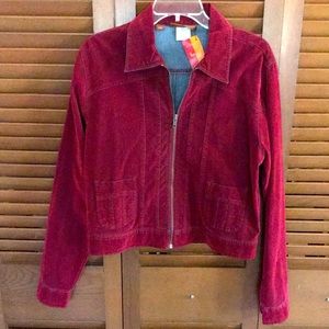 < NWT Lee Faux Suede Red Jacket M/L